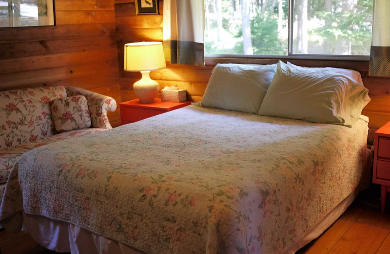 Rental bedroom at Acadia Cottage Rentals.