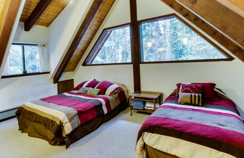 Vacation rental bedroom at Vacasa Rentals Lake Tahoe.