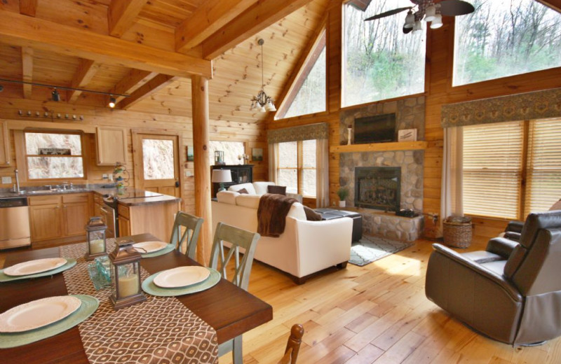 Cabin interior at Smoky Mountain Getaways.