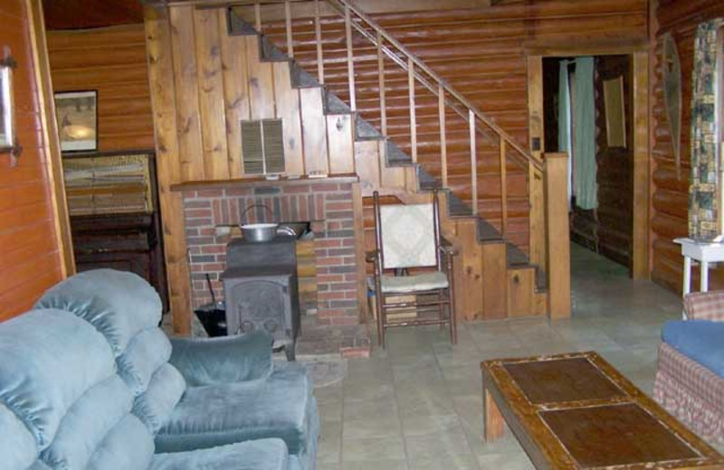 Cabin living room at Wilsons On Moosehead Lake.