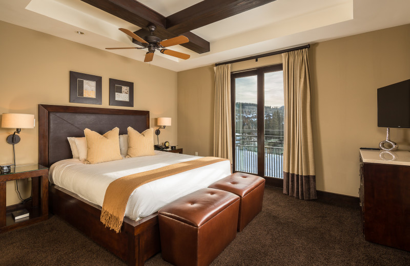 Example of a bedroom suite at Lumiere Hotel in Telluride Colorado.