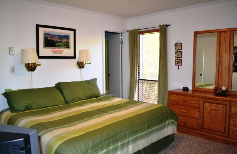 Vacation rental bedroom at Brian Head Vacation Rentals.