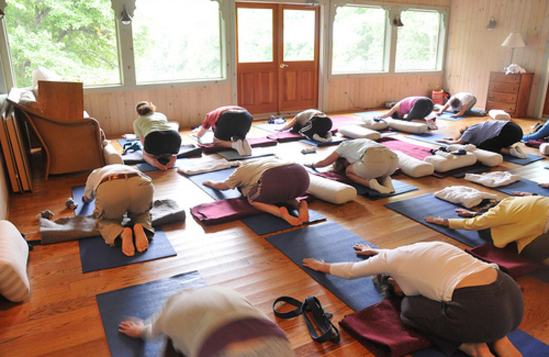 Yoga class at Tyler Place Family Resort.