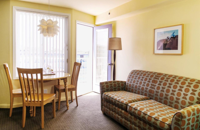 Guest dining table and couch at Shalimar Resort and Conference Center.