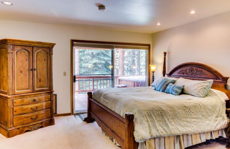 Vacation rental bedroom at Vacasa Rentals Lake Tahoe.