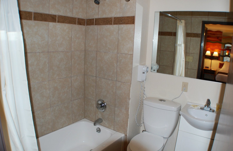 Guest bathroom at Alpine Lodge.