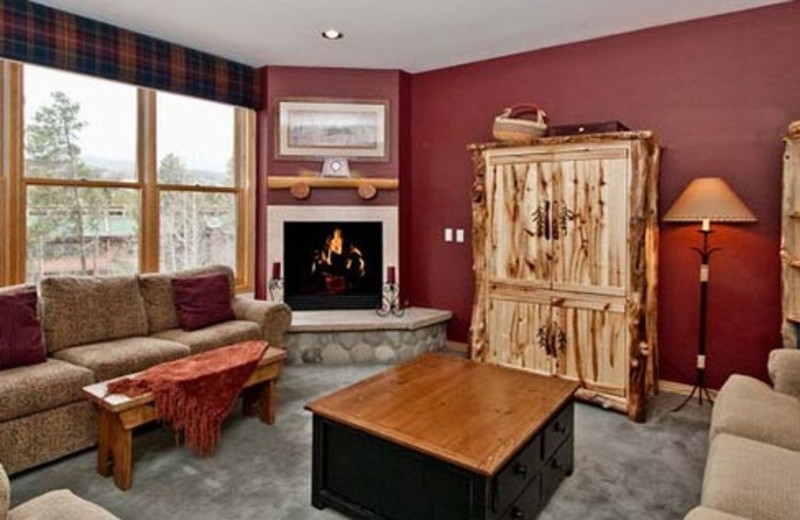 Rental living room at The Corral at Breckenridge Resort Condominiums.