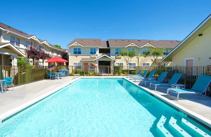 Outdoor pool at TownePlace Suites Seattle Southcenter.