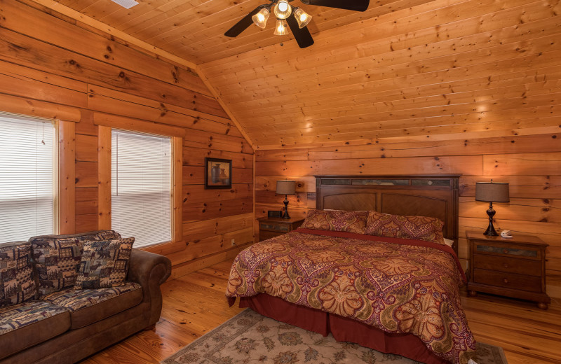 Bedroom at American Patriot Getaways - Pigeon Forge View.