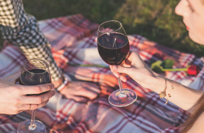 Couple toasting at Premier Vacation Rentals @ Smith Mountain Lake.