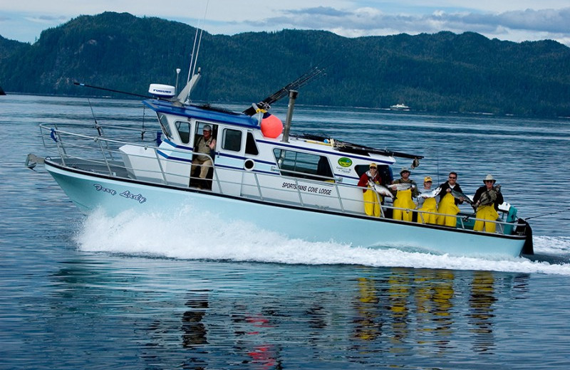 Fishing boat at portsman's Cove Lodge.