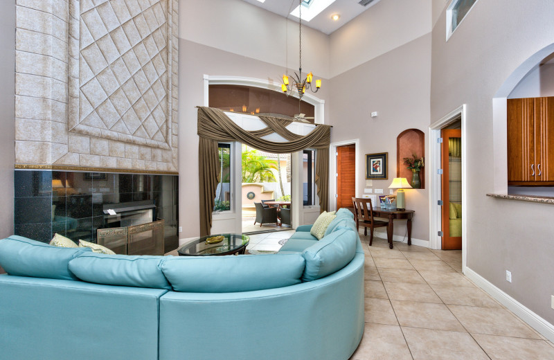 Rental living room at Naples Florida Vacation Homes.