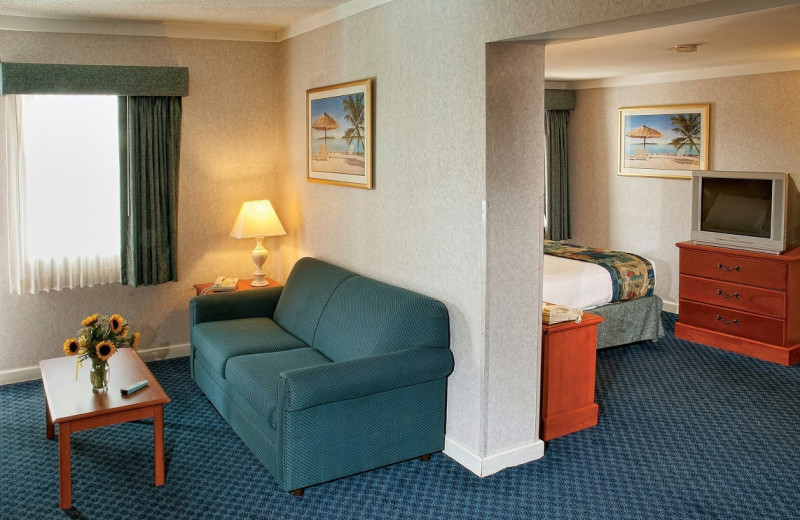 Guest room at Best Western PLUS Oceanfront Virginia Beach.