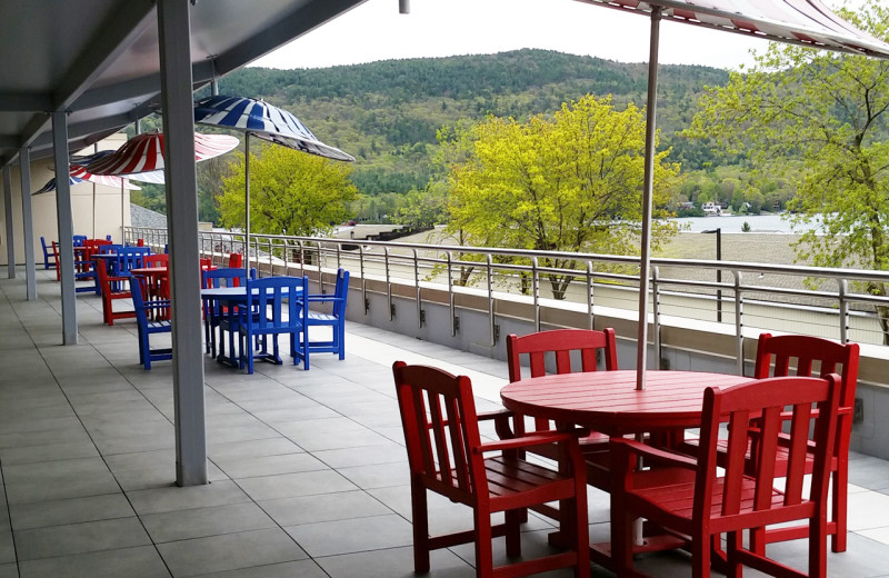 Patio at  Surfside on the Lake Hotel & Suites.