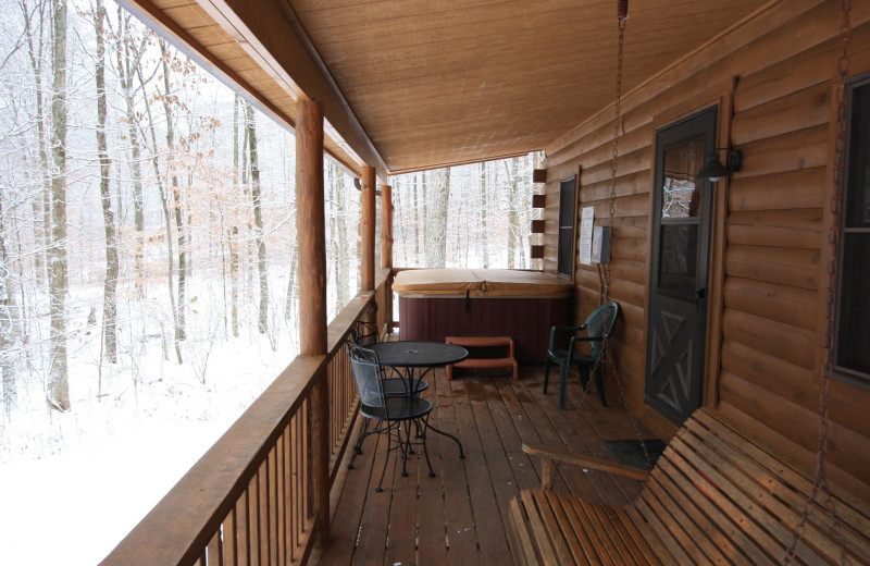 Chalet deck view at Old Man's Cave Chalets.