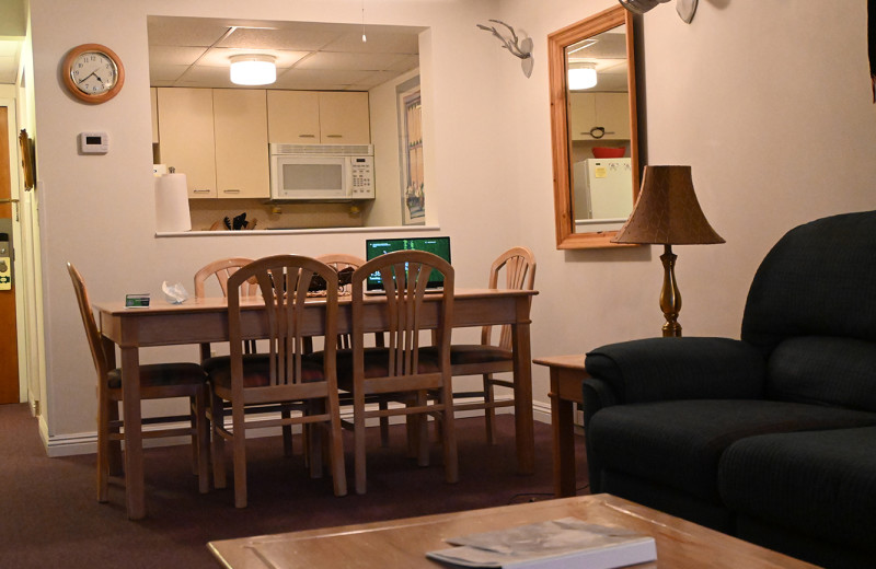 Guest room at The Golden Eagle Lodge.