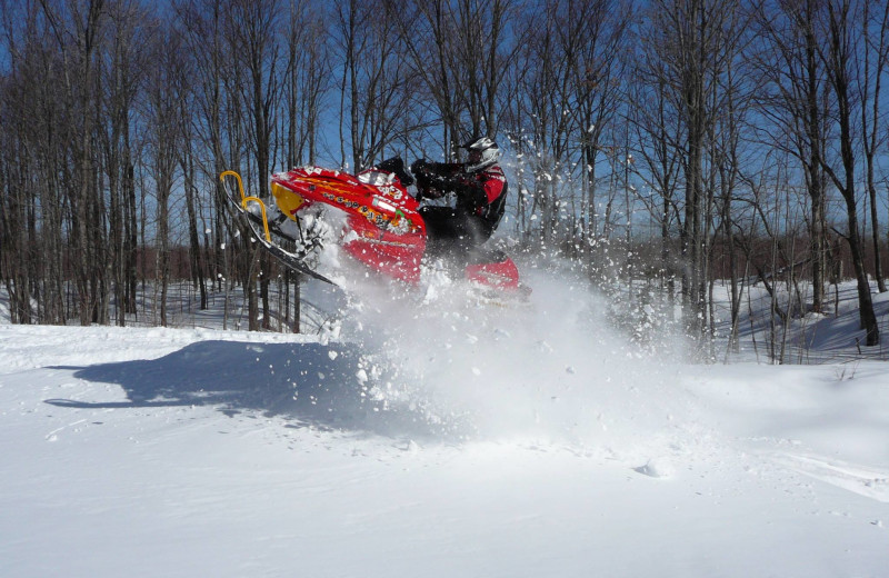 Snowmobiling at The Timbers Resort.