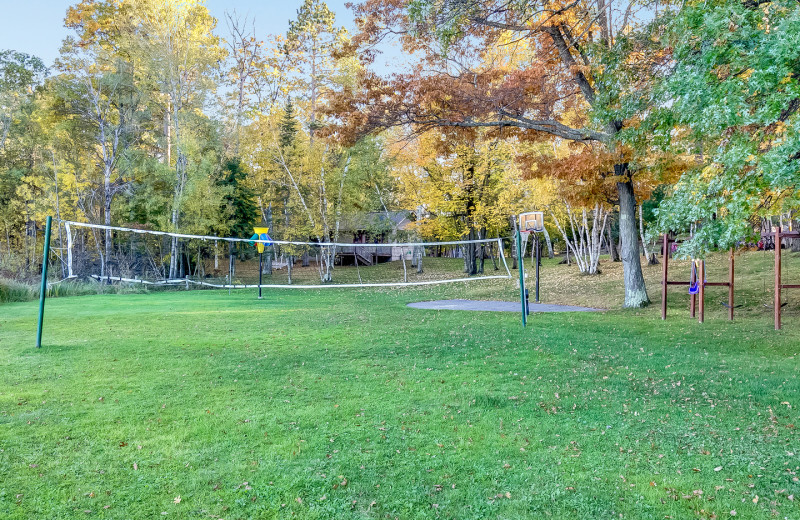 Volleyball court at Lost Lake Lodge.