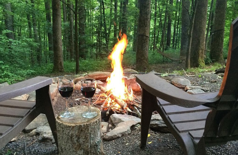 Bonfire at Smoky Mountain Getaways.
