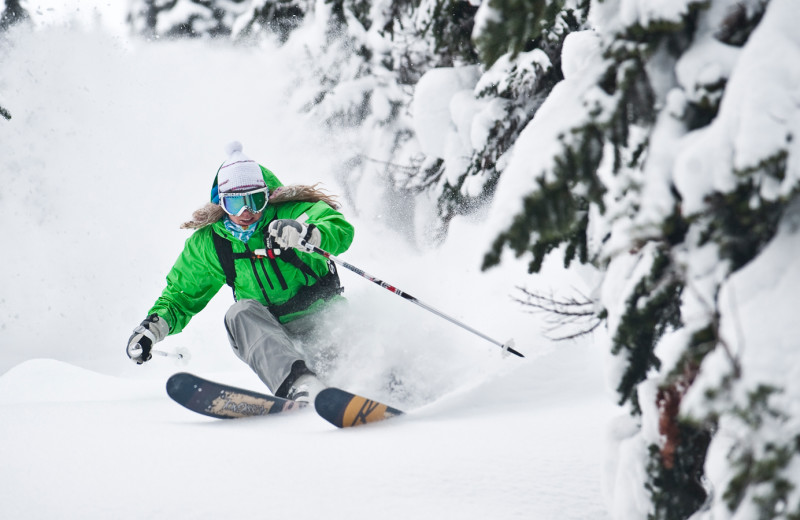 Skiing at Attitash Mountain Village Resort.