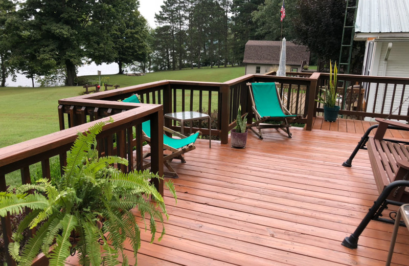 Rental porch at Cut Above Cabins.
