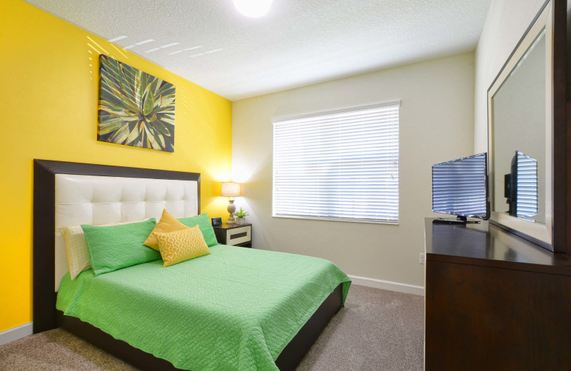 Rental bedroom at Vacation Pool Homes.