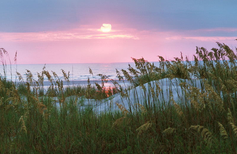 Beach sunset at Intracoastal Realty.