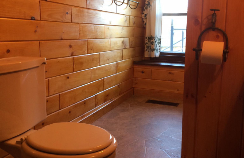 Cabin bathroom at Wilsons on Moosehead Lake.