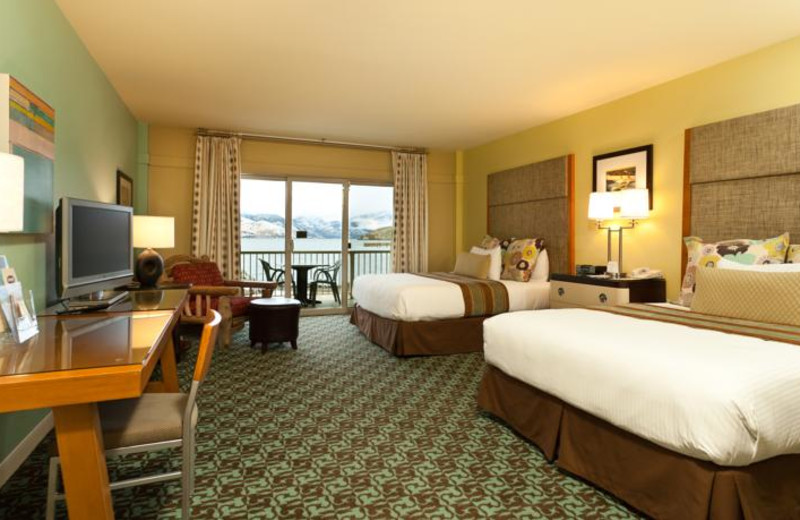 Guest room at Campbell's Resort on Lake Chelan.