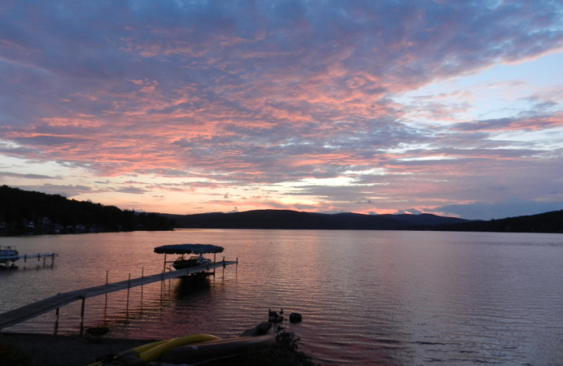 Sunset at Jackson's Lodge and Log Cabins.