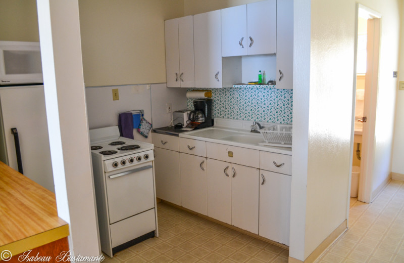 Cabin kitchen at Meeks Bay Resort & Marina.