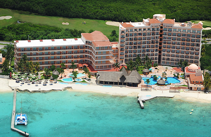 Aerial view of El Cozumeleno Beach Resort.