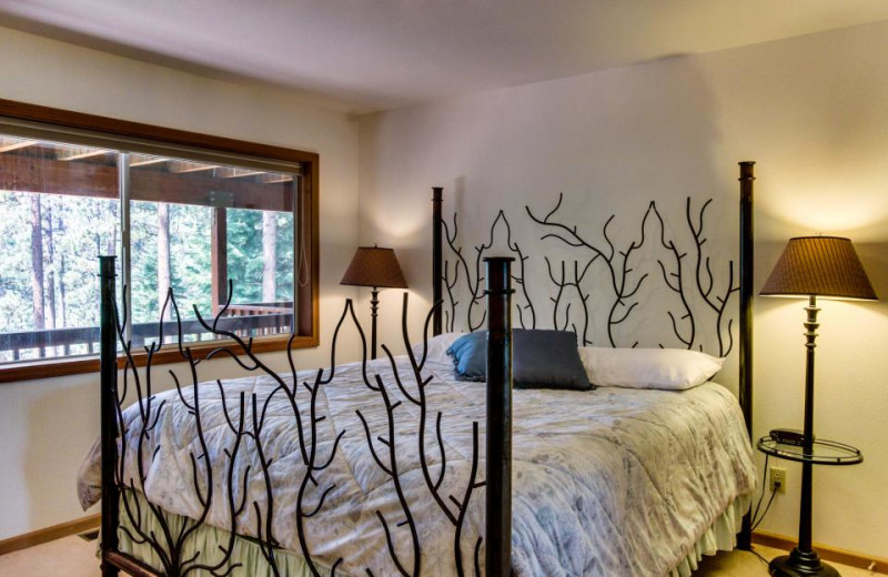 Vacation rental bedroom at Vacasa Rentals Lake Tahoe.