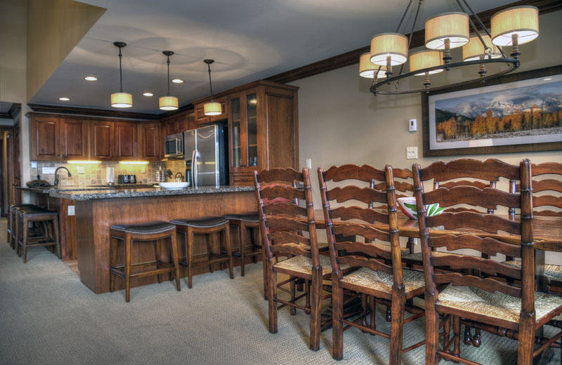 Rental kitchen at Lion Square Lodge.