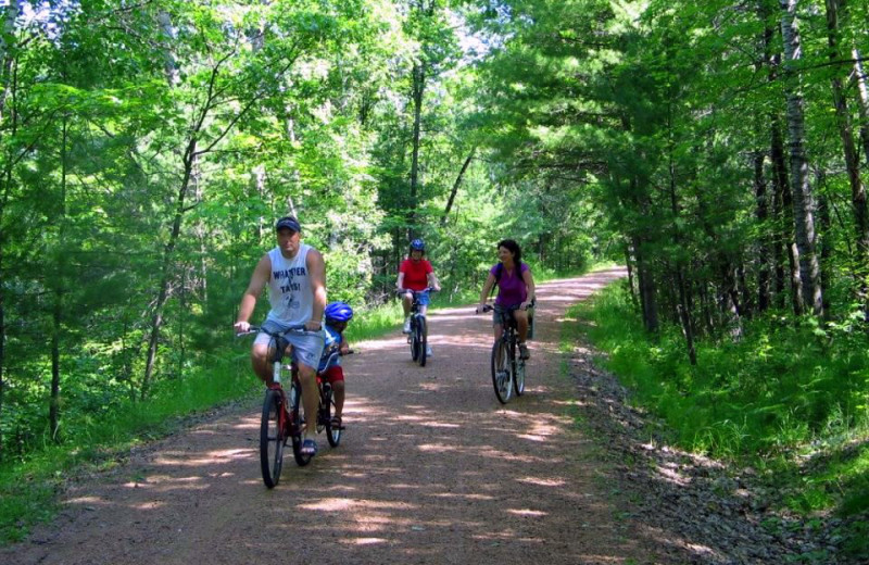 Biking at Nitschke's Northern Resort.