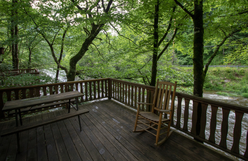 Cabin deck at Yogi in the Smokies.