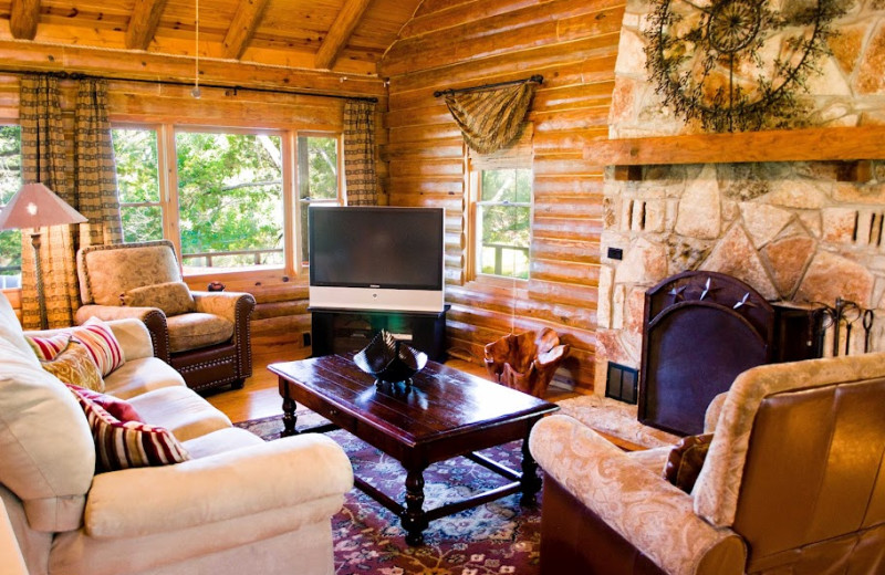 Rental living room at Hill Country Premier Lodging.