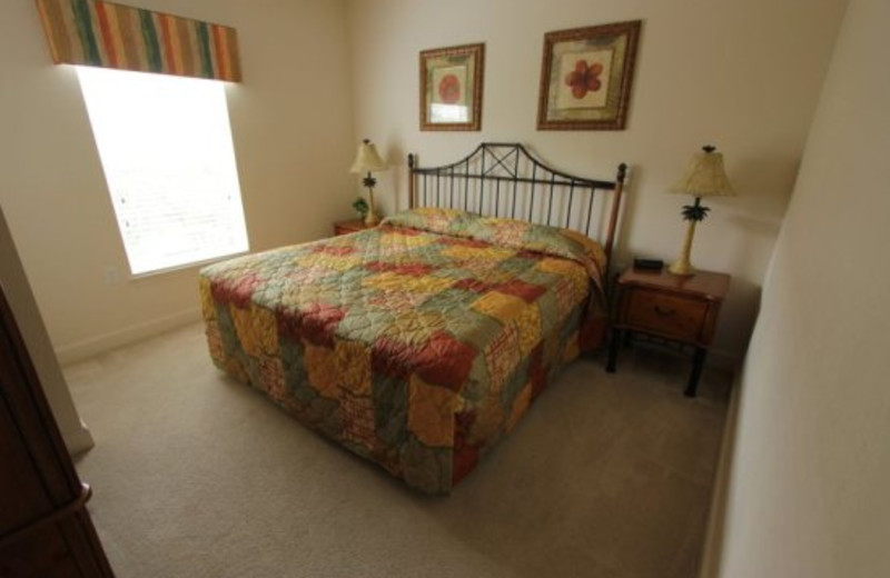 Vacation rental bedroom at Elite Vacation Homes.