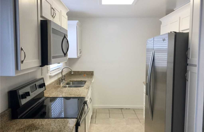 Rental kitchen at Gulf Shores Rentals.