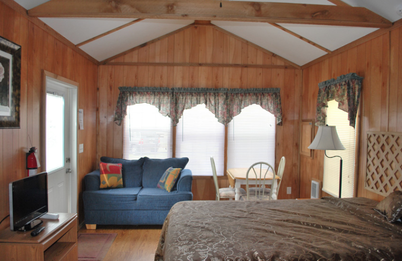 Cabin interior at Gulf Pines RV Park.