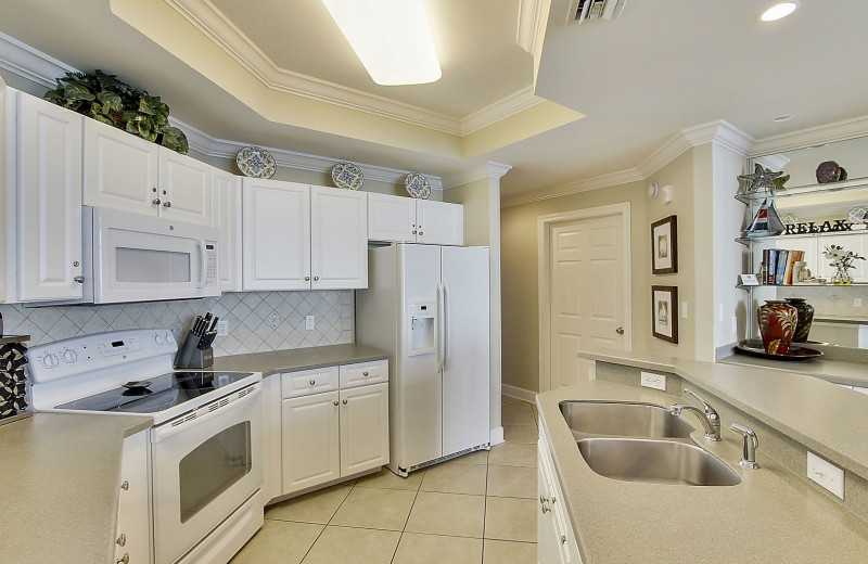 Rental kitchen at Gulf Coast Beach Getaways.