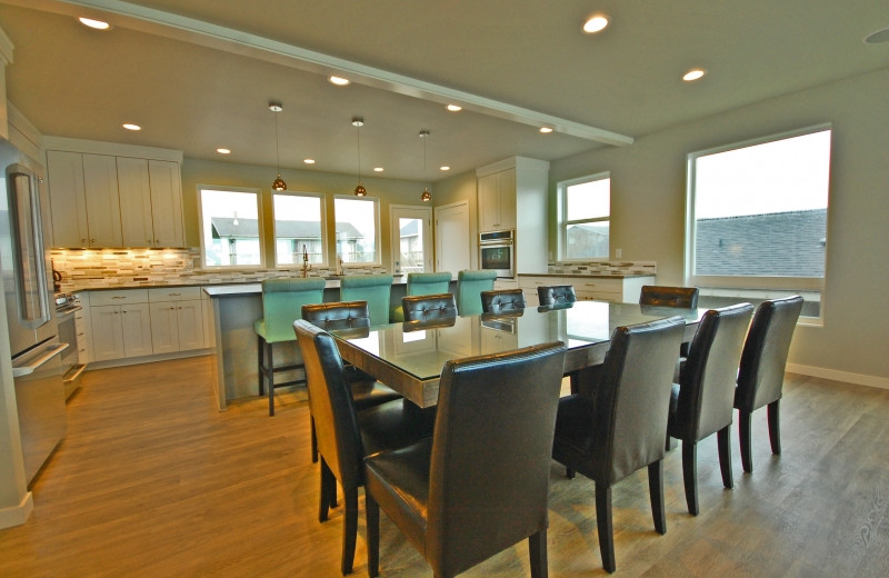 Rental kitchen at Shorepine Vacation Rentals.