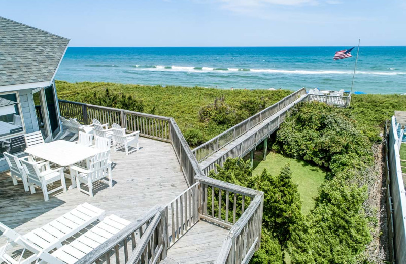 Rental deck at Outer Banks Blue Vacation Rentals.