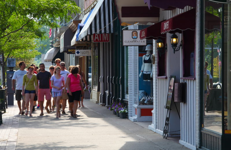 Shopping in town at Harbor Shores.