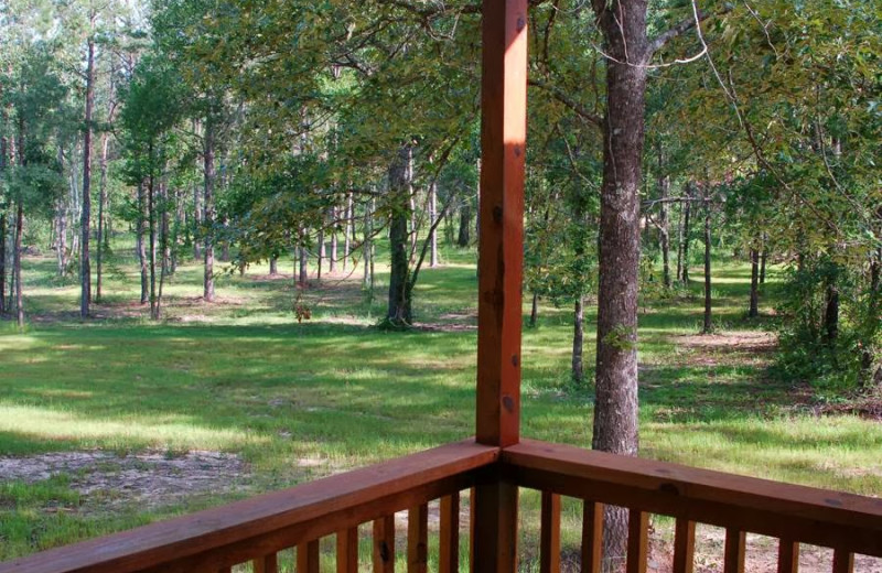 Deck view at Remember When Cabins.