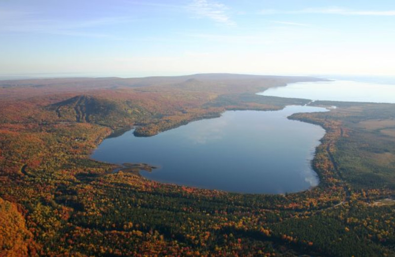 Aerial view of Inn on Lac Labelle.
