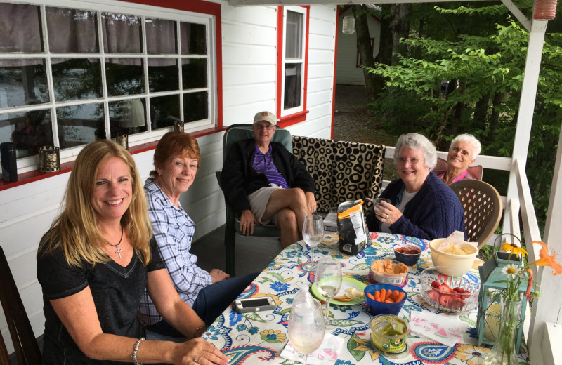 Family at Peck's Lake Resort.