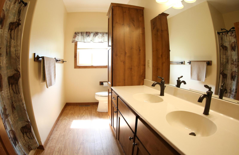 Guest bathroom at East Silent Lake Resort.