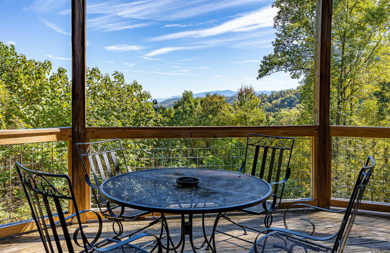 Deck at American Patriot Getaways - A Stunning View.