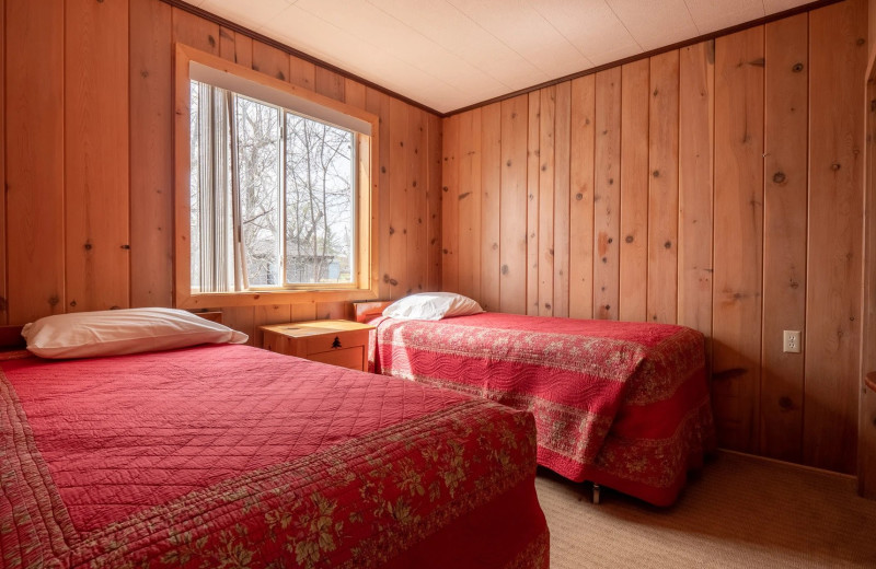 Cabin bedroom at Shady Grove Resort.